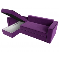 Угловой диван Принстон (микровельвет фиолетовый чёрный) - Изображение 4